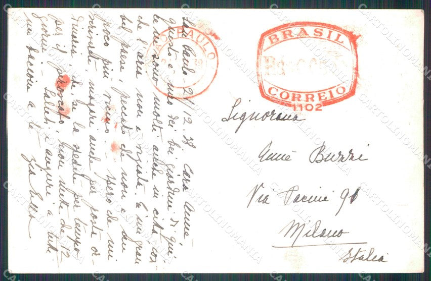 Brazil Sao Paulo Jardin Museo Ypiranga RPPC postcard XP1962 – retro