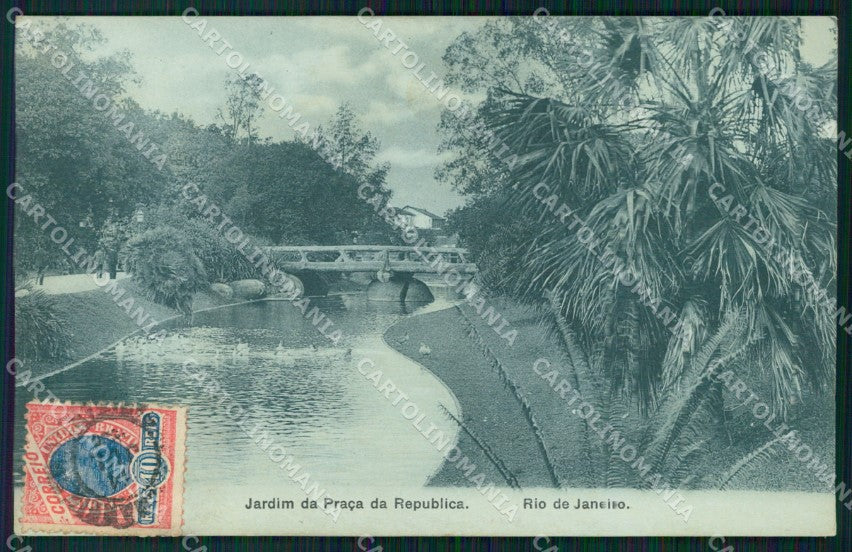 Brazil Rio de Janeiro Jardim da Praca da Republica postcard XP1972 – fronte