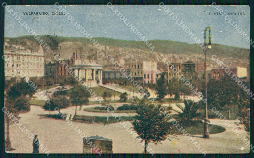 Chile Valparaiso Plaza O Higgins CREASE postcard XP1987 – fronte
