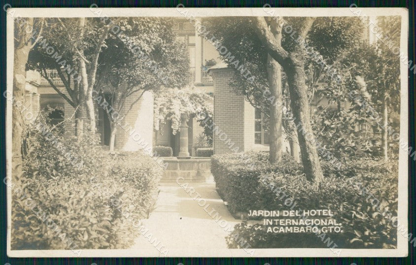 Mexico Acambaro Jardin del Hotel Internacional RPPC postcard XP2012 – fronte