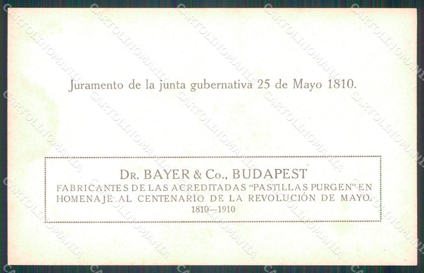 Argentina Revolucion de Mayo Centenario Budapest Juramento postcard XP2031 – retro