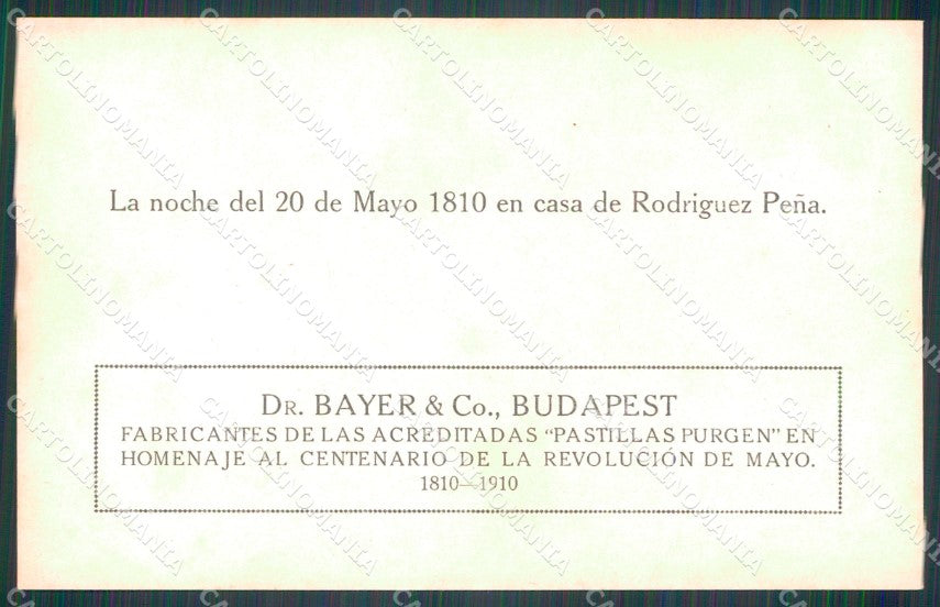 Argentina Revolucion de Mayo Centenario Budapest Rodriguez Pena postcard XP2033 – retro