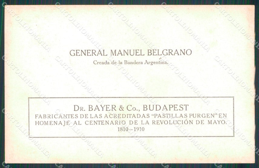 Argentina Revolucion de Mayo Centenario Budapest Belgrano postcard XP2036 – retro