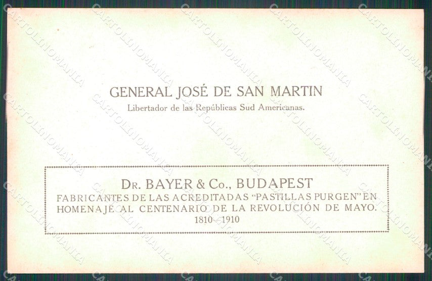 Argentina Revolucion de Mayo Centenario Budapest San Martin postcard XP2038 – retro