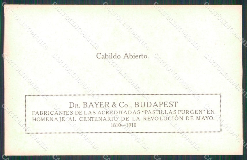 Argentina Revolucion de Mayo Centenario Budapest Cabildo Abierto postcard XP2043 – retro