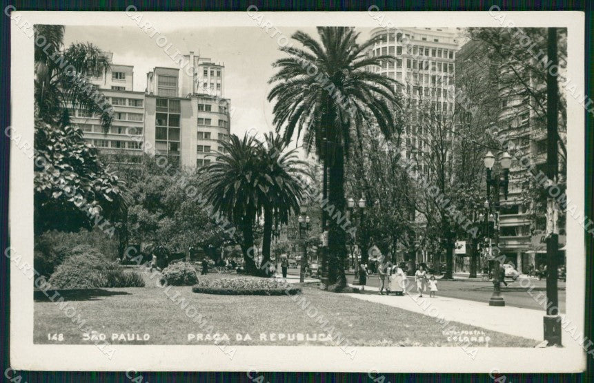 Brazil Sao Paulo Praca da Republica RPPC postcard XP2061 – fronte