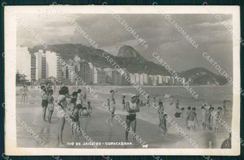 Brazil Rio de Janeiro Copacabana RPPC REPAIRED postcard XP2062 – fronte
