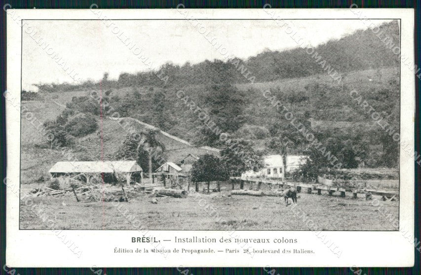 Brazil Types Ethnic Installation des Colons postcard XP2066 – fronte