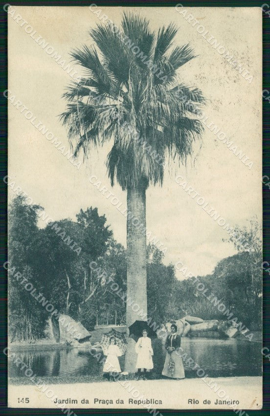 Brazil Rio de Janeiro Jardim da Praca da Republica postcard XP2067 – fronte