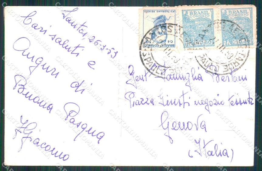 Brazil Santos Praca Jose Bonifacio RPPC postcard XP2071 – retro