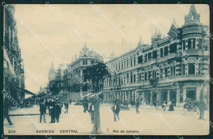 Brazil Rio de Janeiro Avenida Central REPAIRED postcard XP2078 – fronte