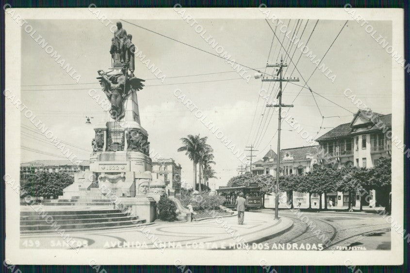 Brazil Santos Avenida Anna Costa RPPC postcard XP2083 – fronte