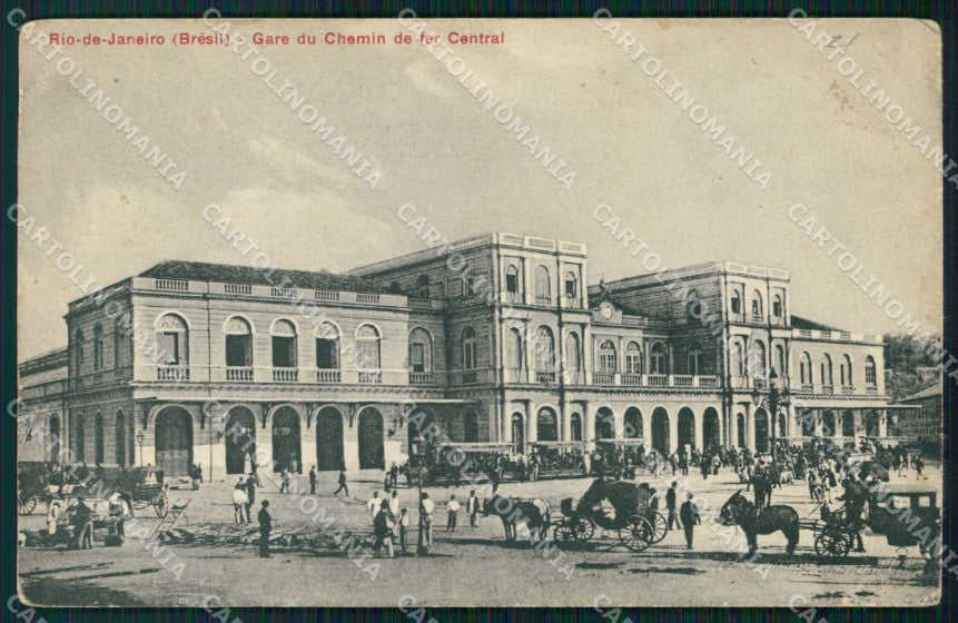 Brazil Rio de Janeiro Gare Railway Station postcard XP2089 – fronte