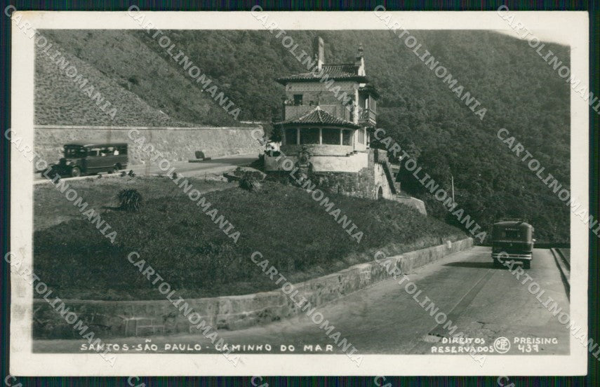 Brazil Santos Sao Paulo Camino do Mar RPPC postcard XP2095 – fronte
