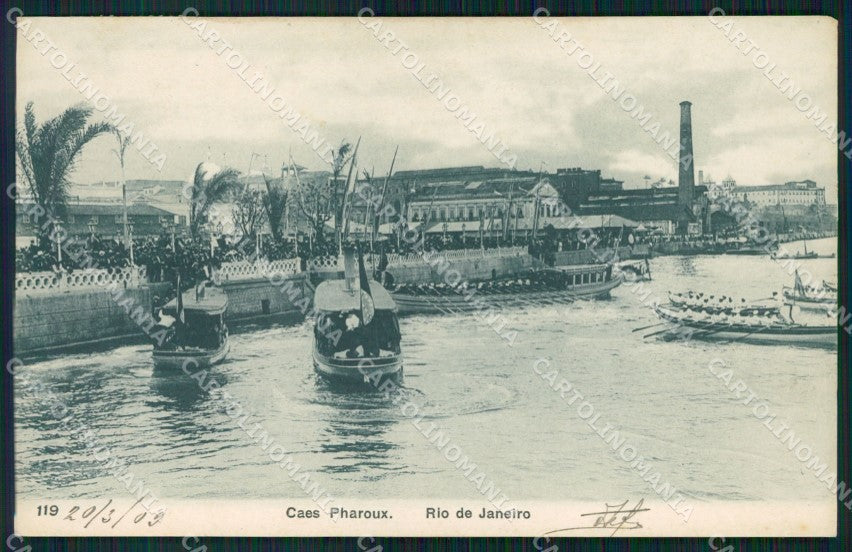 Brazil Rio de Janeiro Caes Pharoux postcard XP2098 – fronte