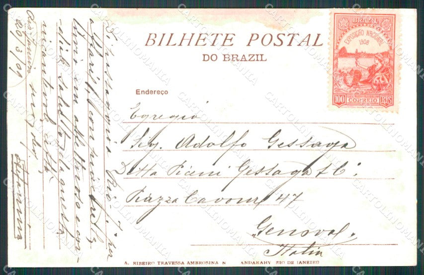 Brazil Rio de Janeiro Caes Pharoux postcard XP2098 – retro