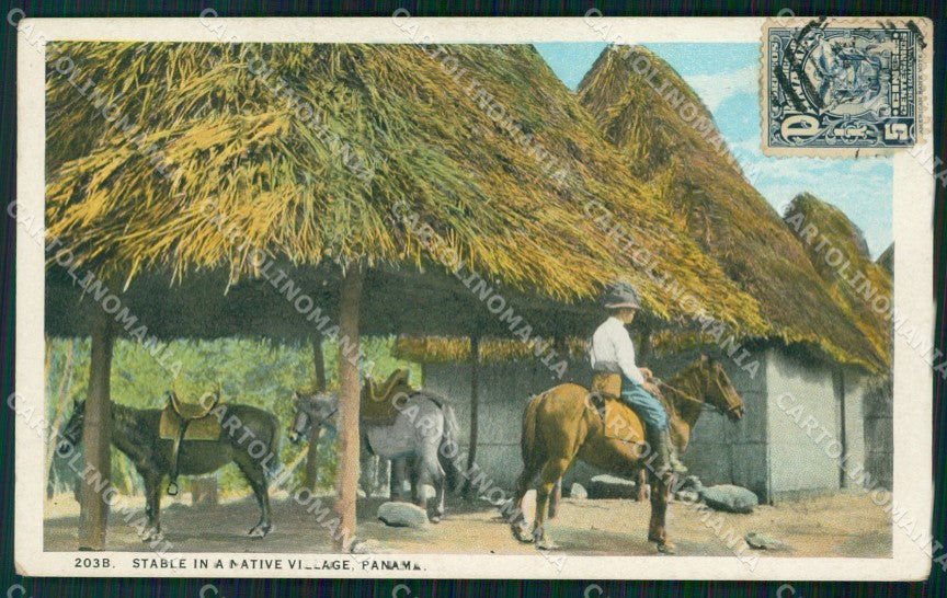 Panama Native Village postcard XP2126 – fronte
