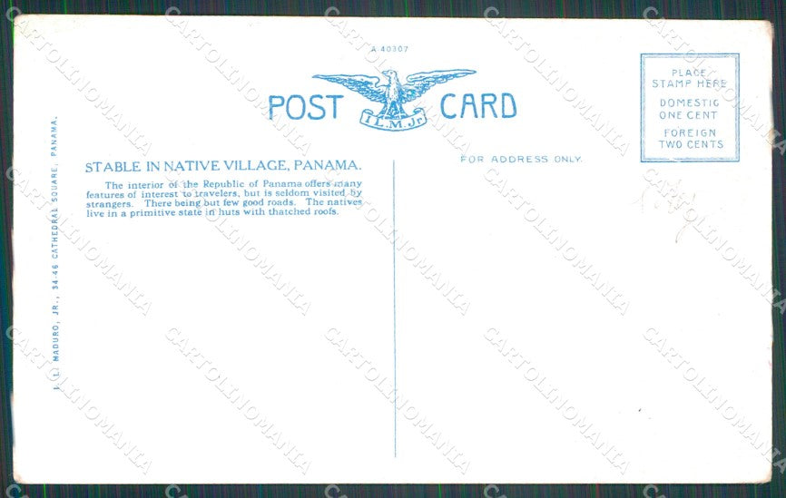 Panama Native Village postcard XP2126 – retro