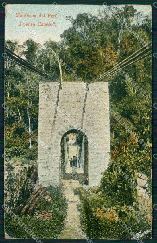 Peru Lima Puente Capelo REPAIRED postcard XP2131 – fronte