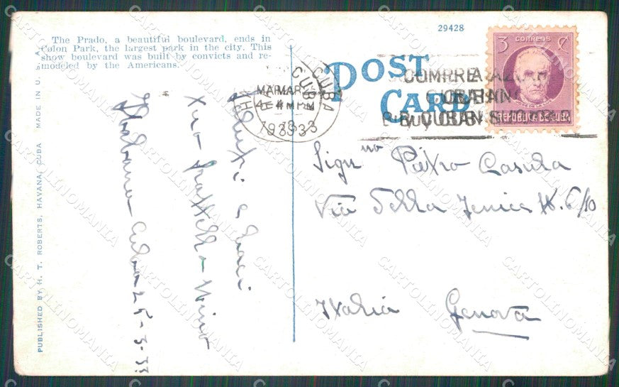 Cuba Havana Habana The Prado postcard XP2132 – retro