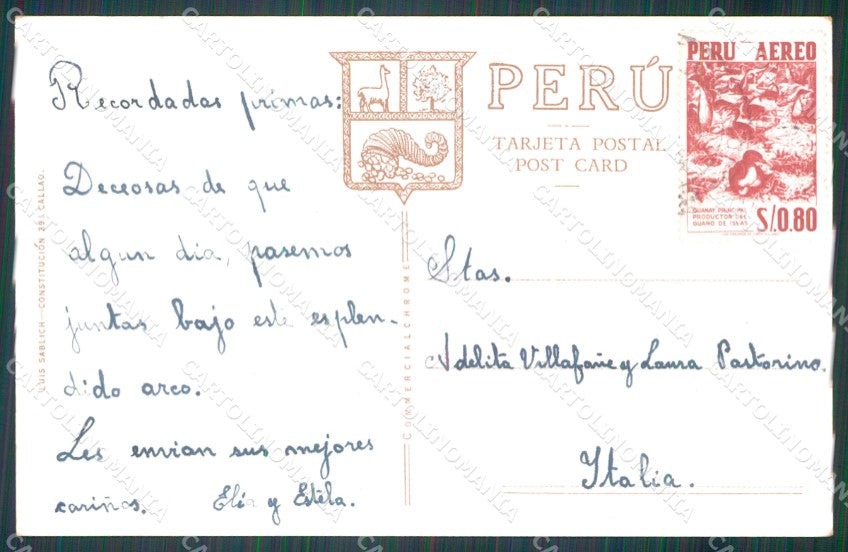 Peru Lima Arco Morisco postcard XP2133 – retro
