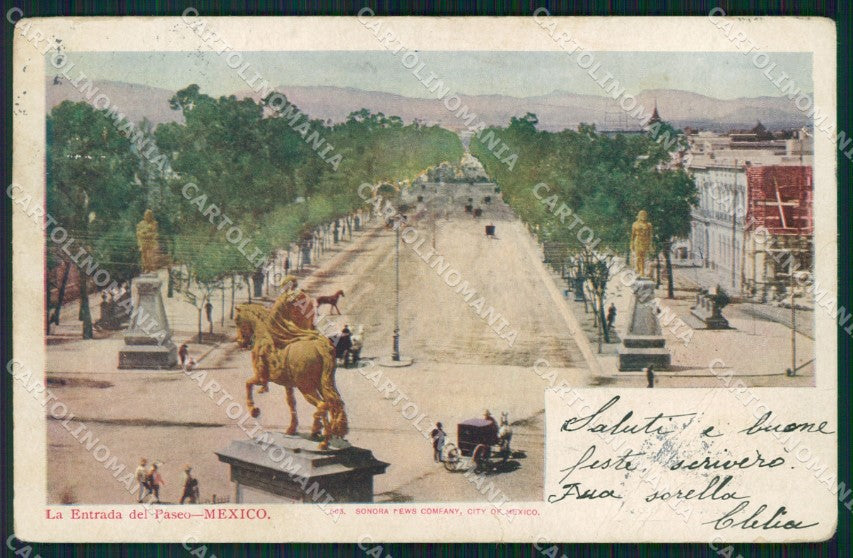 Mexico City Entrada del Paseo postcard XP2150 – fronte