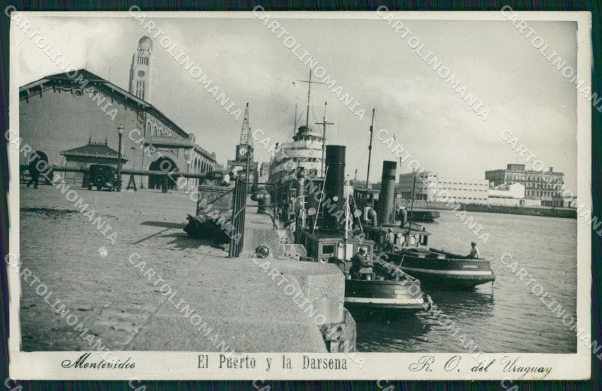 Uruguay Montevideo Puerto Darsena RPPC postcard XP2156 – fronte