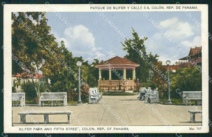Panama Colon Slifer Park postcard XP2160 – fronte