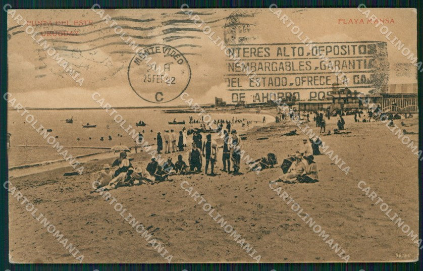 Uruguay Punta del Este Playa Mansa TRIMMED postcard XP2167 – fronte