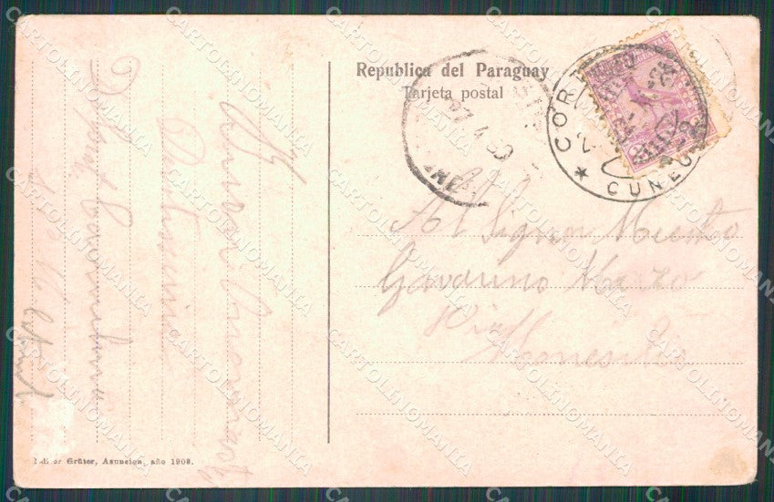 Paraguay Concepcion Plaza de Libertad ABRADED postcard XP2178 – retro