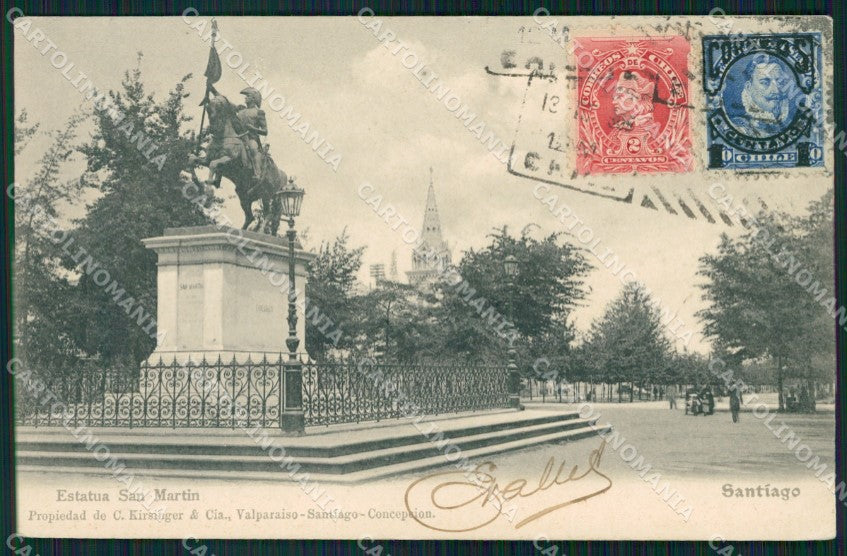 Chile Santiago Estatua San Martin postcard XP2217 – fronte