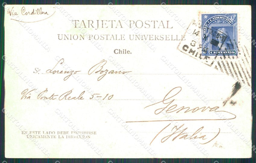 Chile Machali Termas Cauquenes F Mondini Alpinista Autografo postcard XP2219 – retro