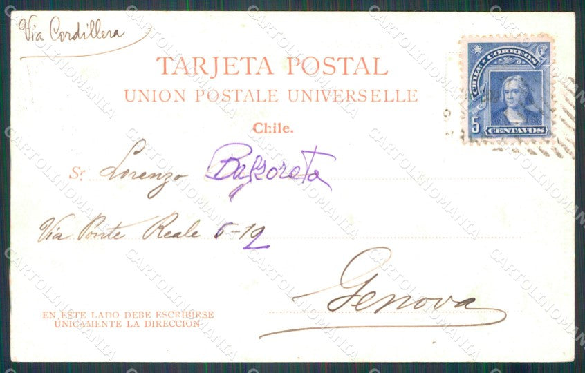 Chile Santiago F Mondini Alpinista Autografo postcard XP2220 – retro