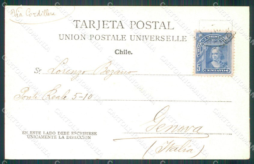 Chile Valparaiso F Mondini Alpinista Autografo postcard XP2225 – retro