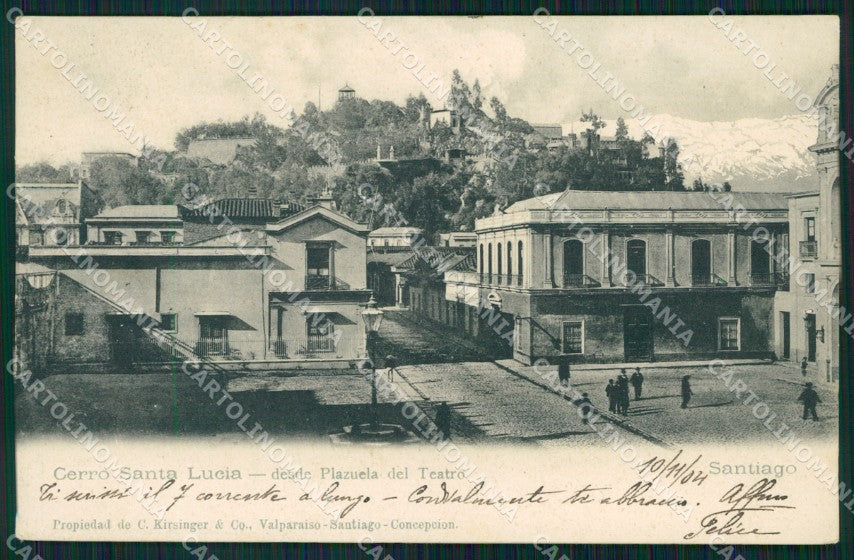 Chile Santiago Cerro Santa Lucia F Mondini Alpinista Autografo postcard XP2227 – fronte