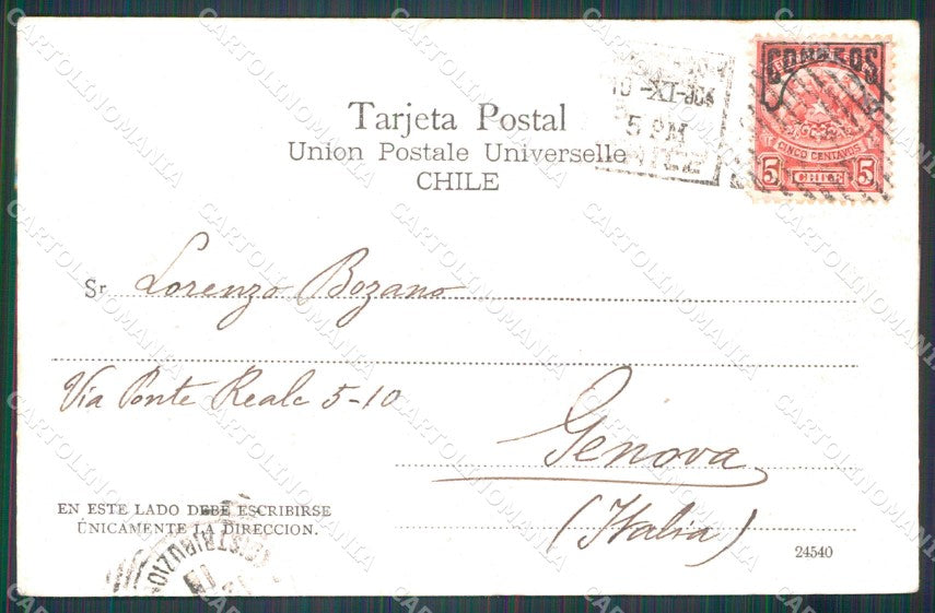 Chile Santiago Cerro Santa Lucia F Mondini Alpinista Autografo postcard XP2227 – retro