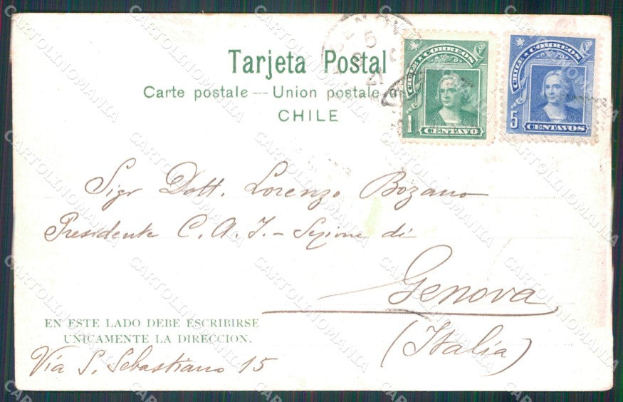 Chile Valparaiso Cementerio F Mondini Alpinista Autografo postcard XP2232 – retro