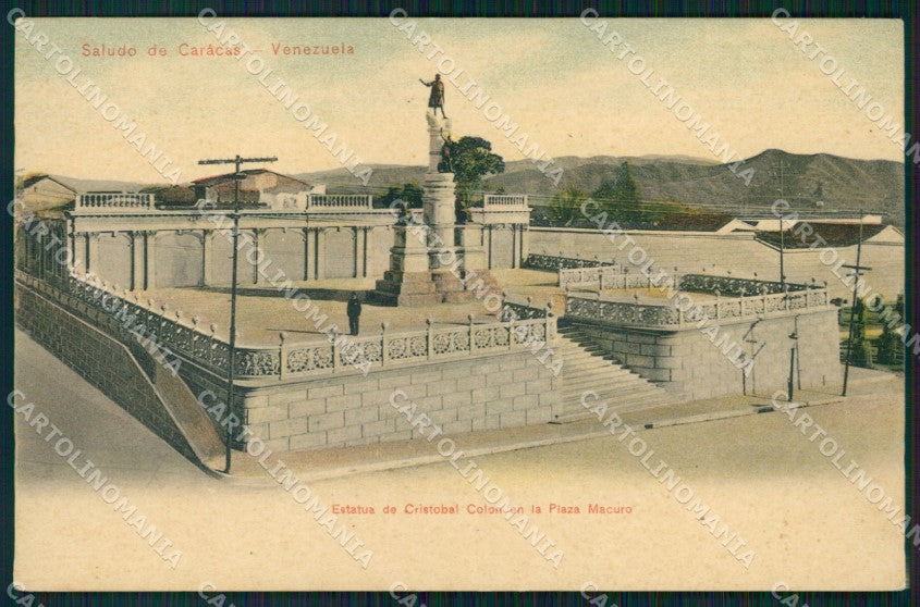 Venezuela Caracas Estatua Cristobal Colon postcard XP2243 – fronte