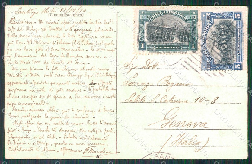 Chile El Portillo Cerro La Parva F Mondini Alpinista Autografo postcard XP2244 – retro