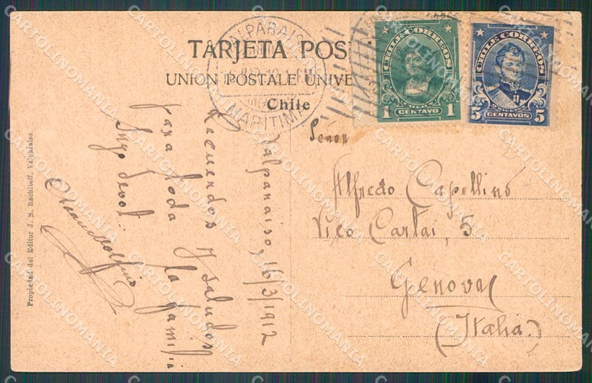 Chile Valparaiso Gran Avenida postcard XP2245 – retro