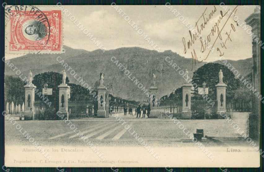 Peru Lima Alameda de Los descalzos postcard XP2256 – fronte
