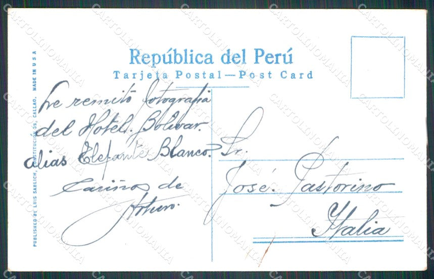 Peru Lima Gran Hotel Bolivar postcard XP2260 – retro