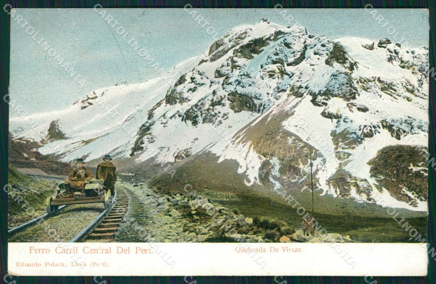 Peru Lima Quebrada De Viscas Ferro Carril postcard XP2267 – fronte