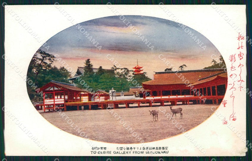 Japan Itsukushima Miyajima DAMP TRACE postcard XP2474 – fronte