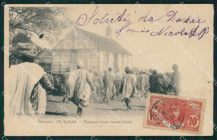 Senegal Dakar Transport Case Indigene TEARED postcard XP2526 – fronte
