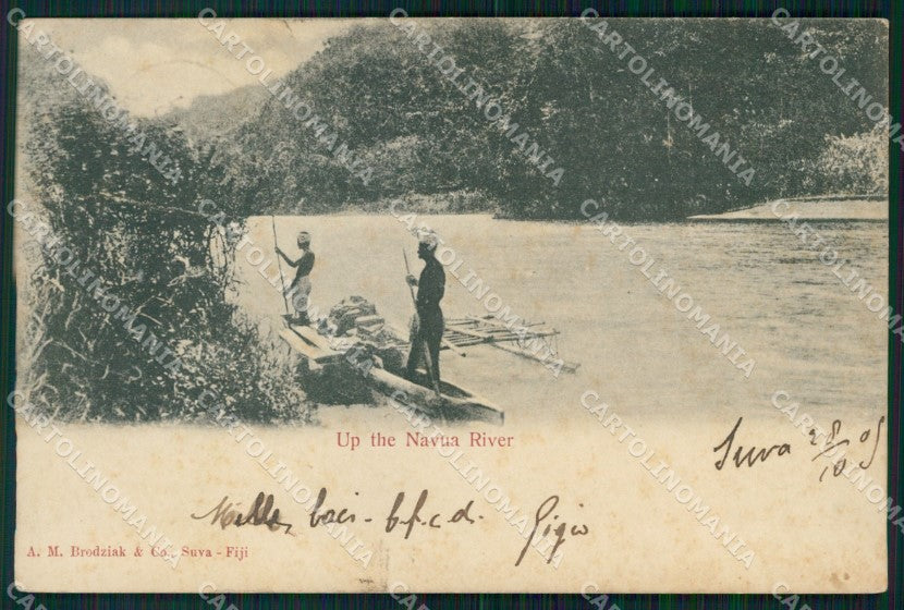 Fiji Navua River Ethnic Types postcard XP2529 – fronte