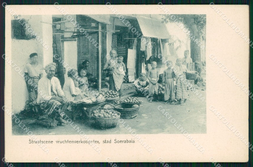 Indonesia Java Soerabaja Batavia Ethnic Types postcard XP2556 – fronte