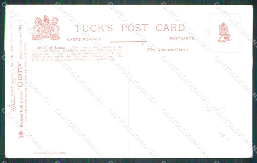 Tibet Lamas Tuck Oilette postcard XP2614 – retro