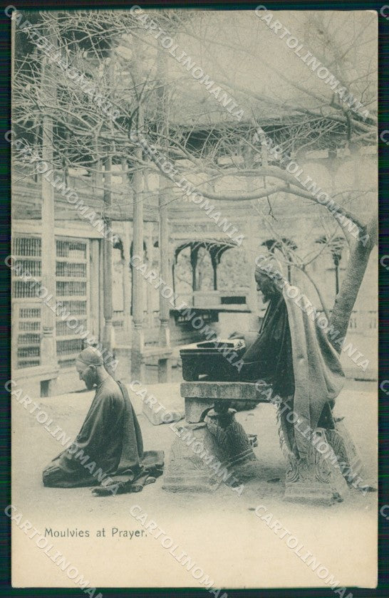 India British Moulvies at Prayer Ethnic Types postcard XP2636 – fronte