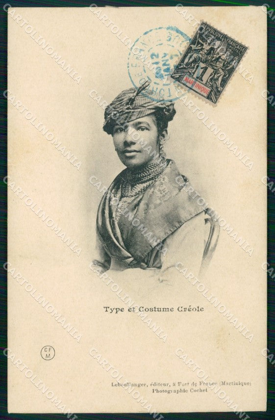 Martinique Costume Creole Ethnic Types postcard XP2643 – fronte